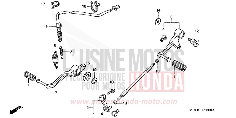 PEDAL for VTR1000 SP-2 GRAPHITE BLACK (NHB01) from 2006